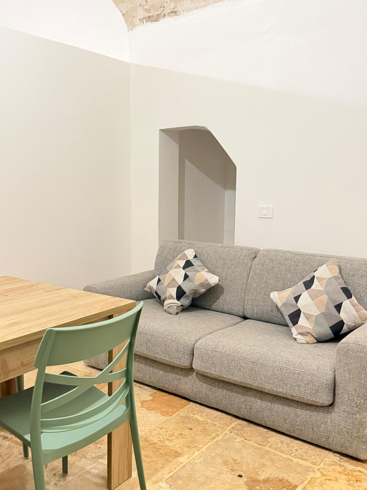 Zona living con divano letto